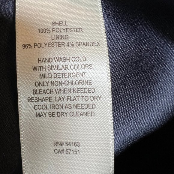 New Eliza J V-Neck Chiffon Long Sleeve Shift Dress Size 6 in Navy Blue - Picture 6 of 13